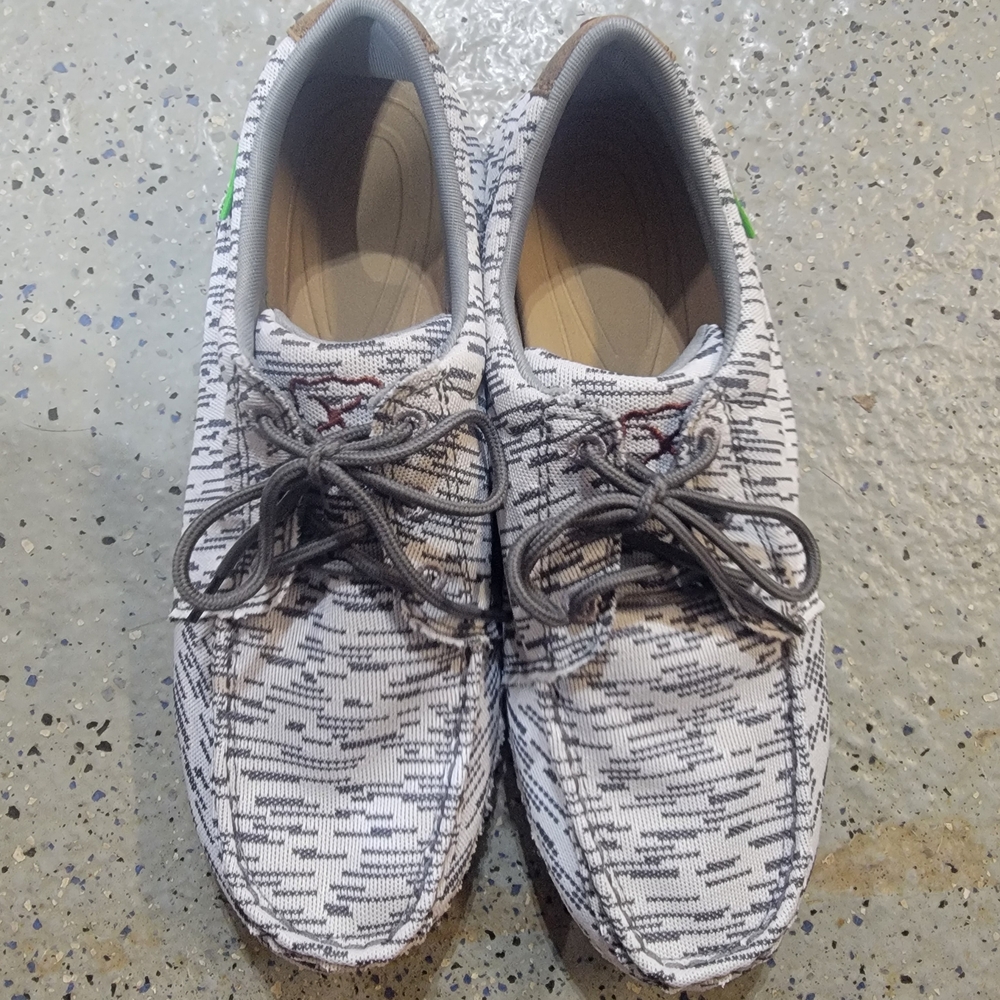 Twisted X Zero-X Shoes mens Size 10.5 Gray ecoTWX Casual Moc Lace Up MZX0001